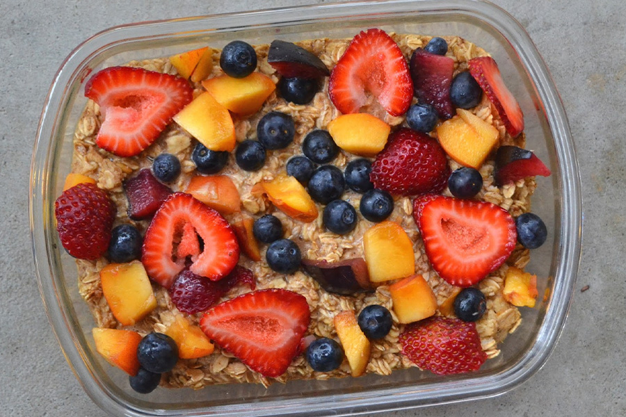 pi the nutritionist reviews summer fruit baked oatmeal